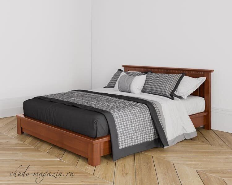 Кровать двуспальная деревянная (56 фото)