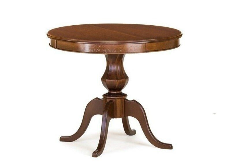 стол деревянный обеденный круглый раздвижной на одной ножке